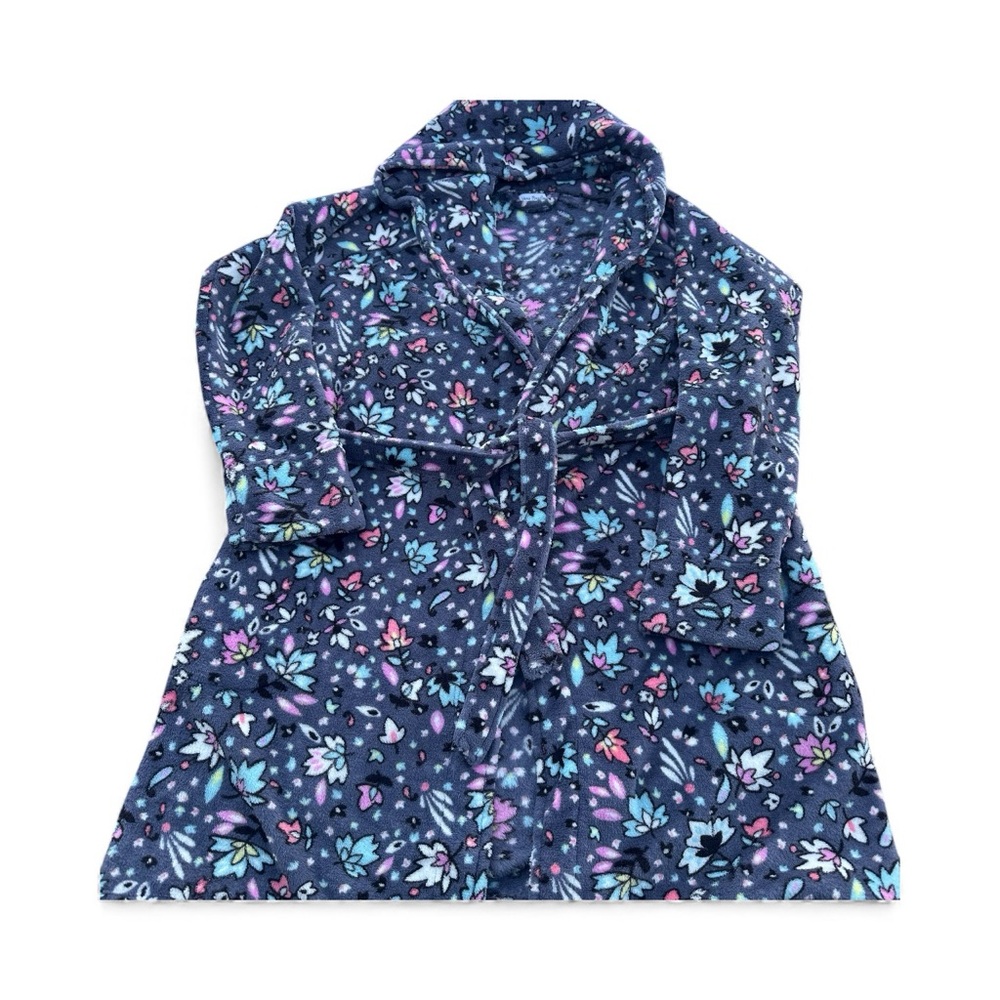 Vera Bradley Lightweight Fleece Hooded Bath Robe Bonbon Ditsy Pattern S/M Floral